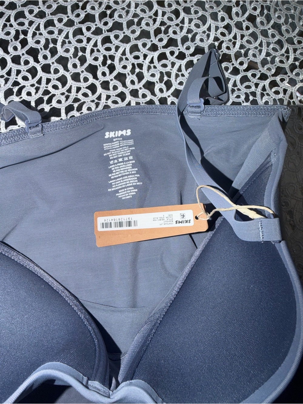 SKIMS Seamless Strap Bodysuit in STEEL BLUE - Picture 3 of 7
